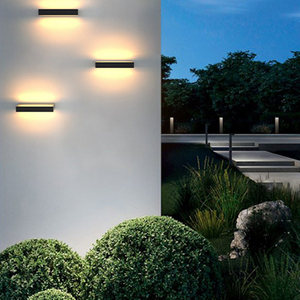 Minimalist Outdoor Wall Sconce – Rectangular, Black or White, Waterproof