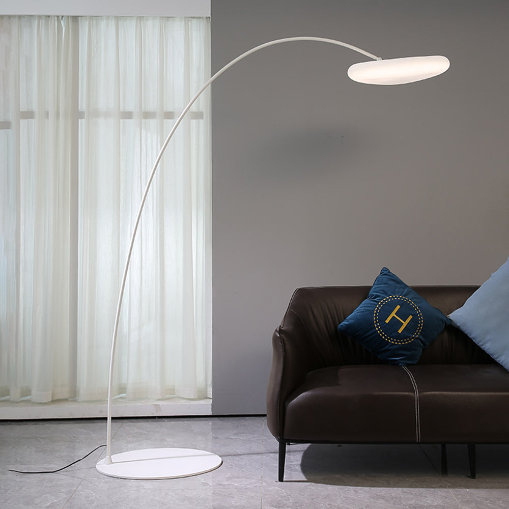 Modern Arched Floor Lamp – Sleek Black & White Design