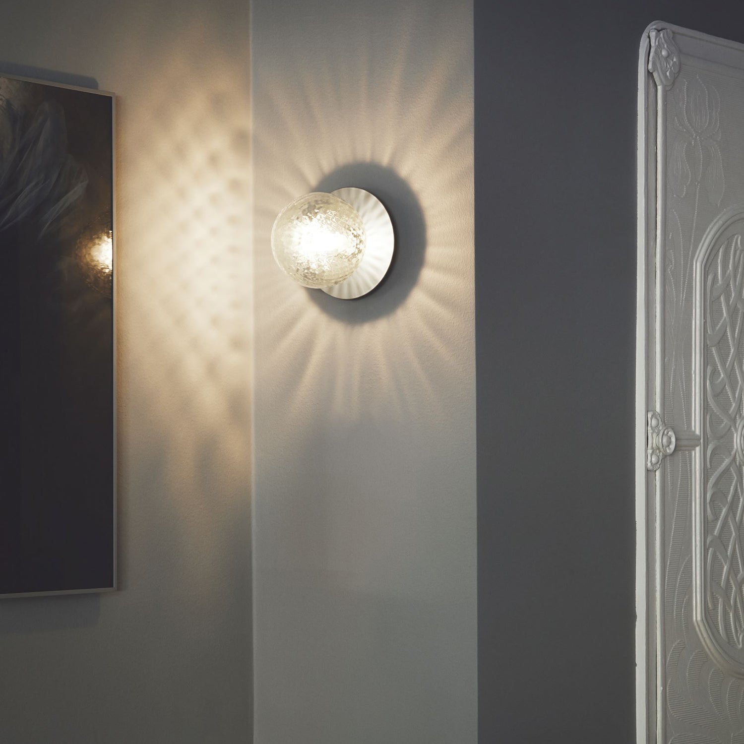 Modern Art Deco Wall Sconce - Mouth-Blown Glass Sphere