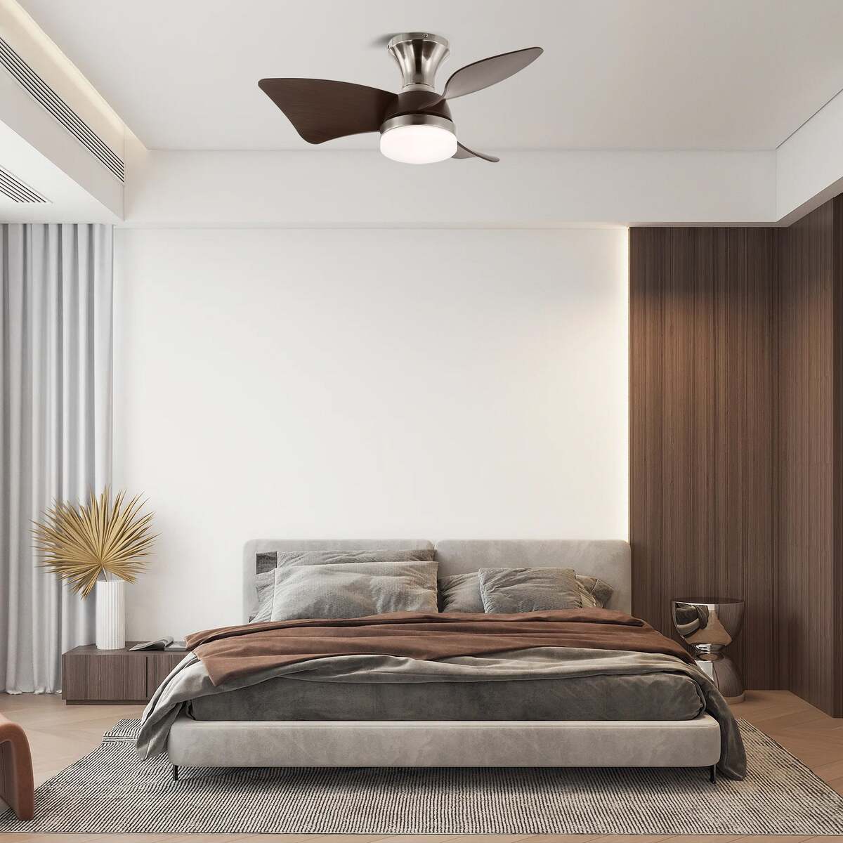 Modern Ceiling Fan Light - Metal Base & ABS Blades