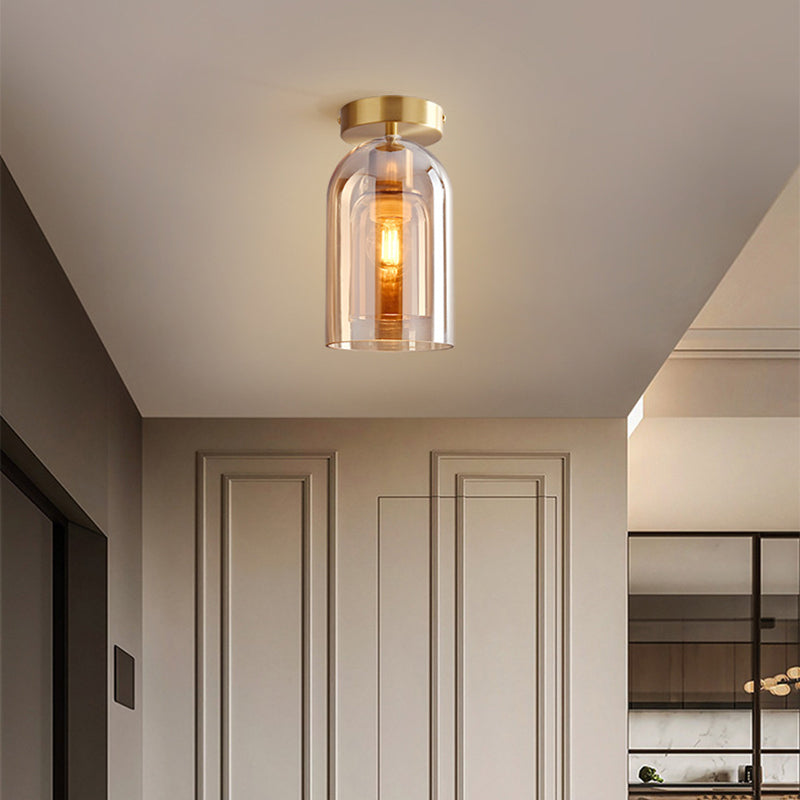 Modern Glass Ceiling Light – Elegant Cylinder Shape