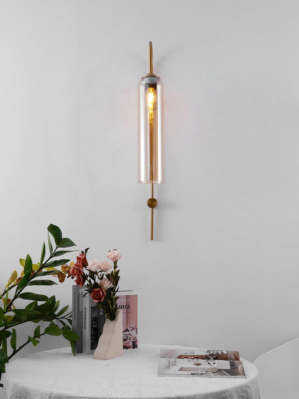 Modern Glass Wall Lamp – Cylindrical Tube Design