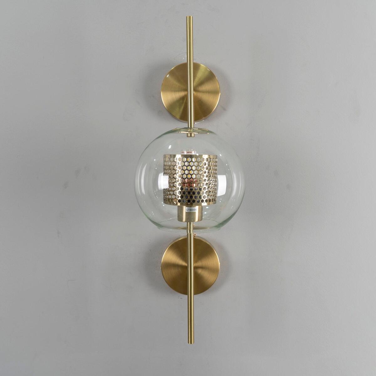 Modern Glass Wall Light - Cylindrical & Spherical Design