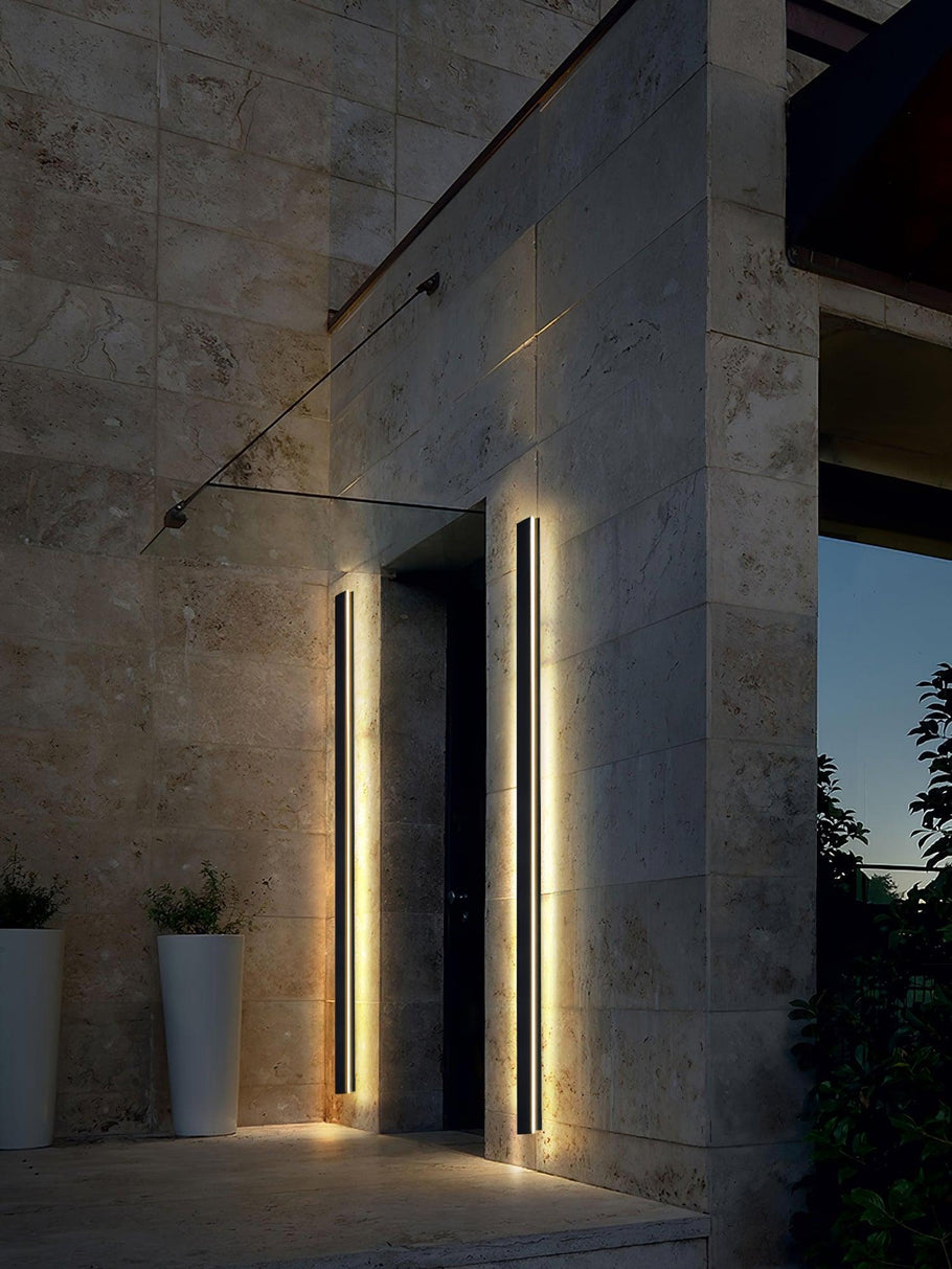 Modern Solar Outdoor Wall Light – Long LED Strip, Waterproof