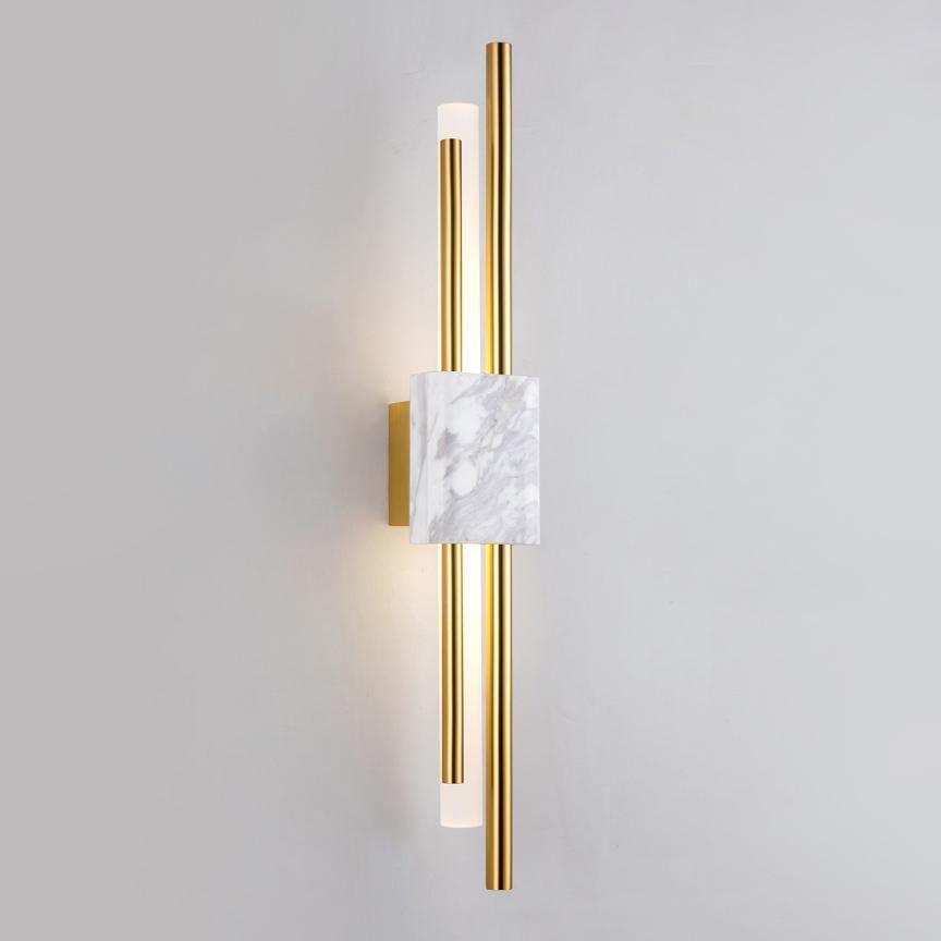 Modern Marble & Brass Wall Light - Minimalist Design