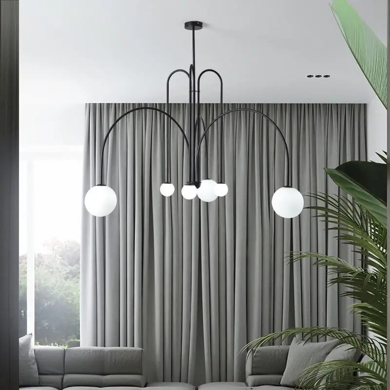 Modern Pendant Light – Metal & Glass, Adjustable Suspension