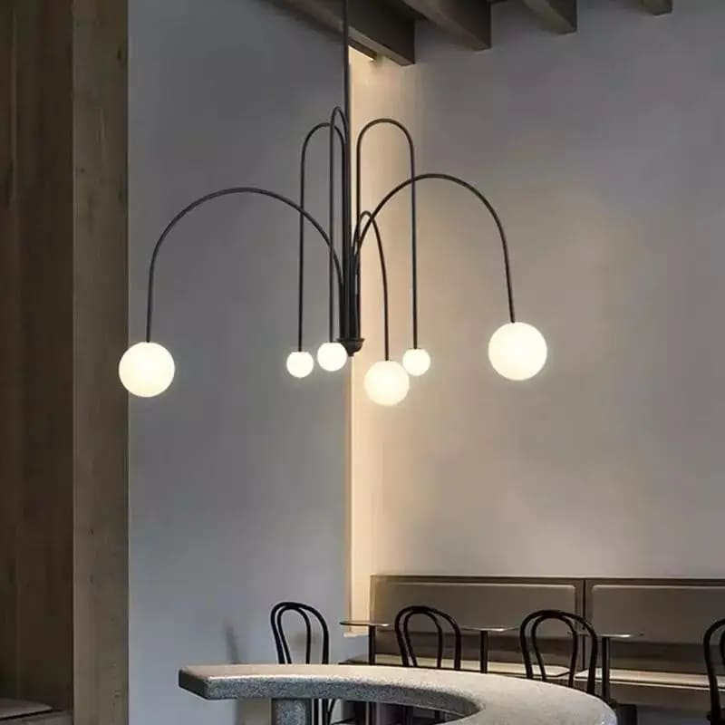 Modern Pendant Light – Metal & Glass, Adjustable Suspension