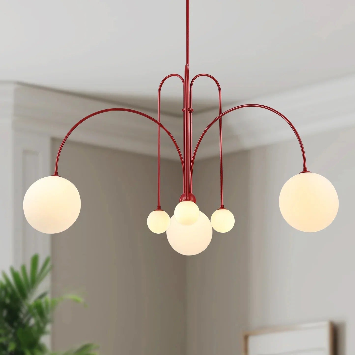 Modern Pendant Light – Metal & Glass, Adjustable Suspension