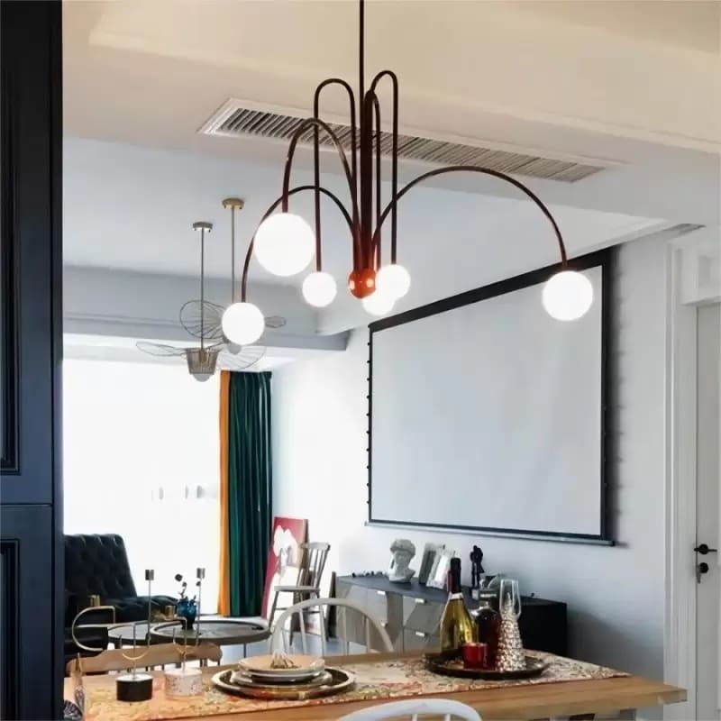 Modern Pendant Light – Metal & Glass, Adjustable Suspension