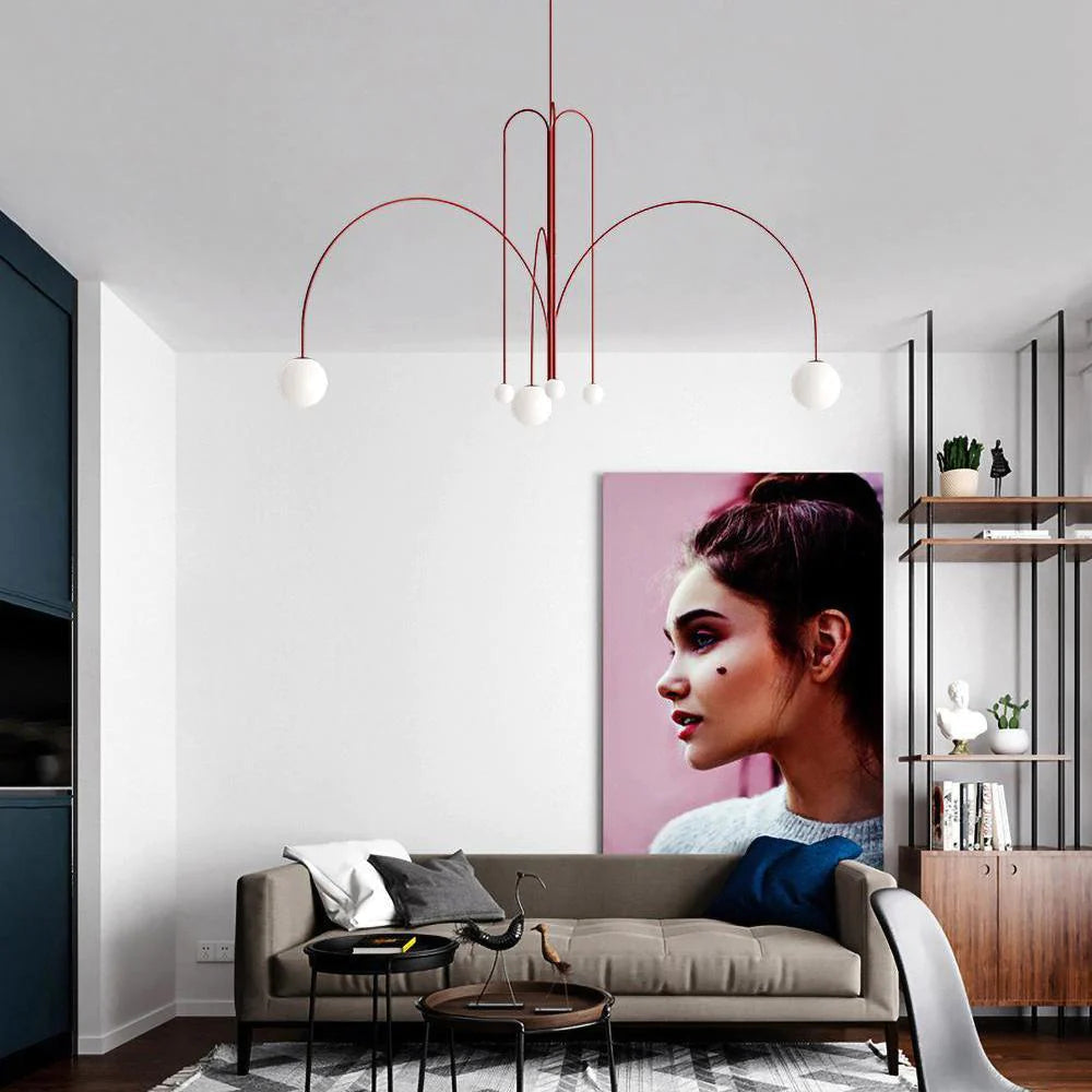 Modern Pendant Light – Metal & Glass, Adjustable Suspension