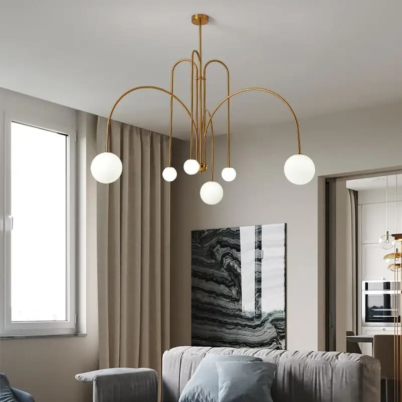 Modern Pendant Light – Metal & Glass, Adjustable Suspension