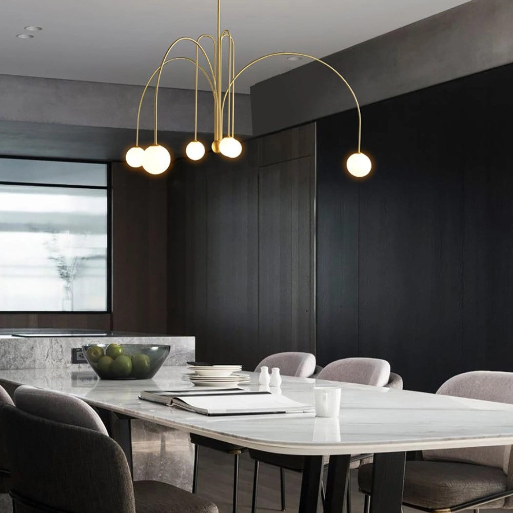 Modern Pendant Light – Metal & Glass, Adjustable Suspension