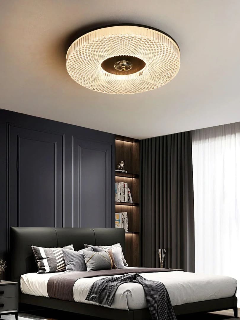 Modern Round LED Ceiling Light - Crystal Flush Mount