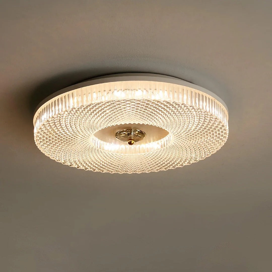 Modern Round LED Ceiling Light - Crystal Flush Mount