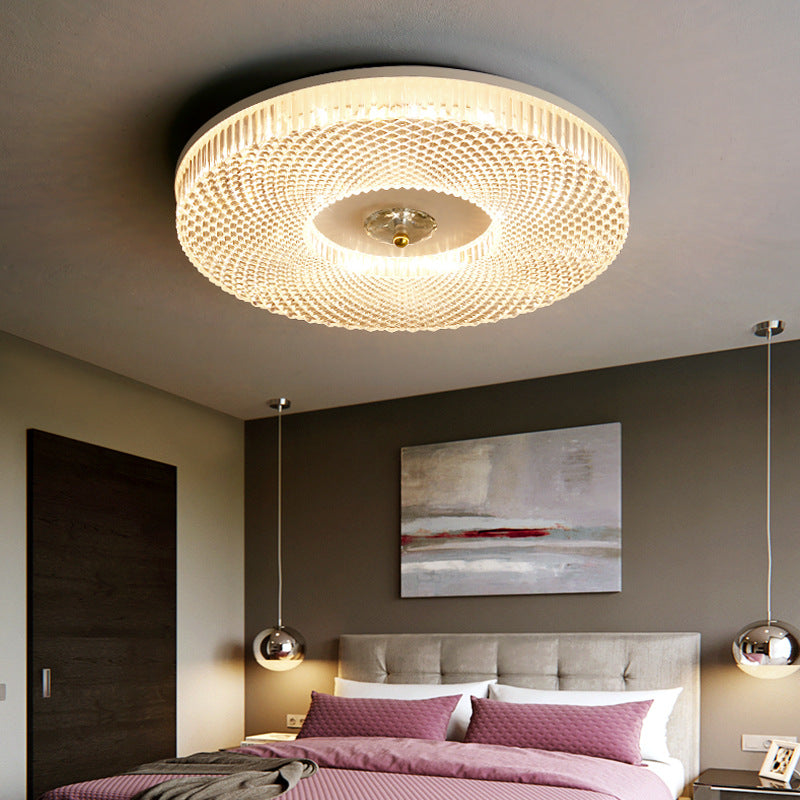 Modern Round LED Ceiling Light - Crystal Flush Mount