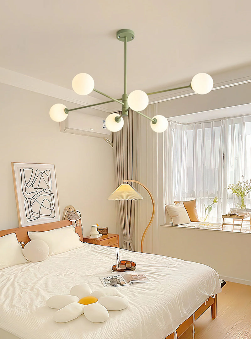 Modern Staggered Green Chandelier Design