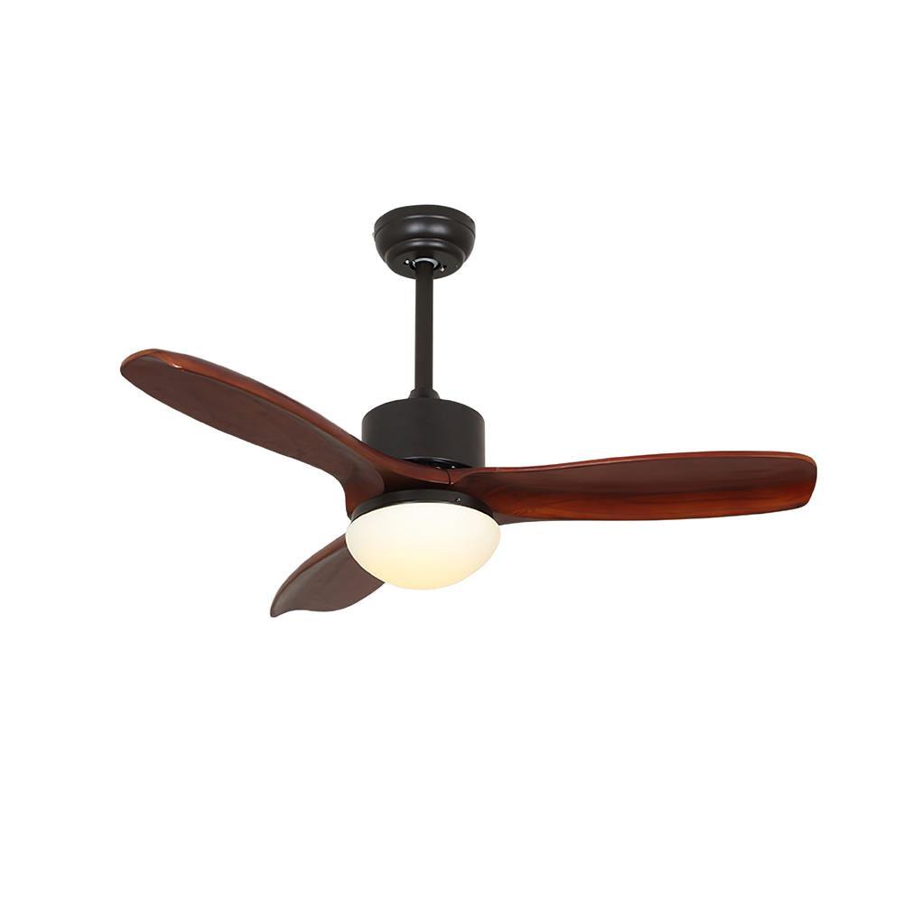 Modern Wooden Blade Ceiling Fan with Light