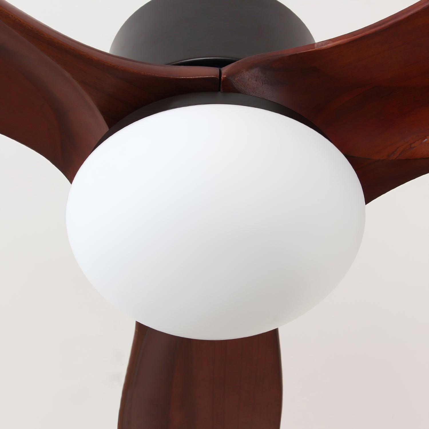 Modern Wooden Blade Ceiling Fan with Light