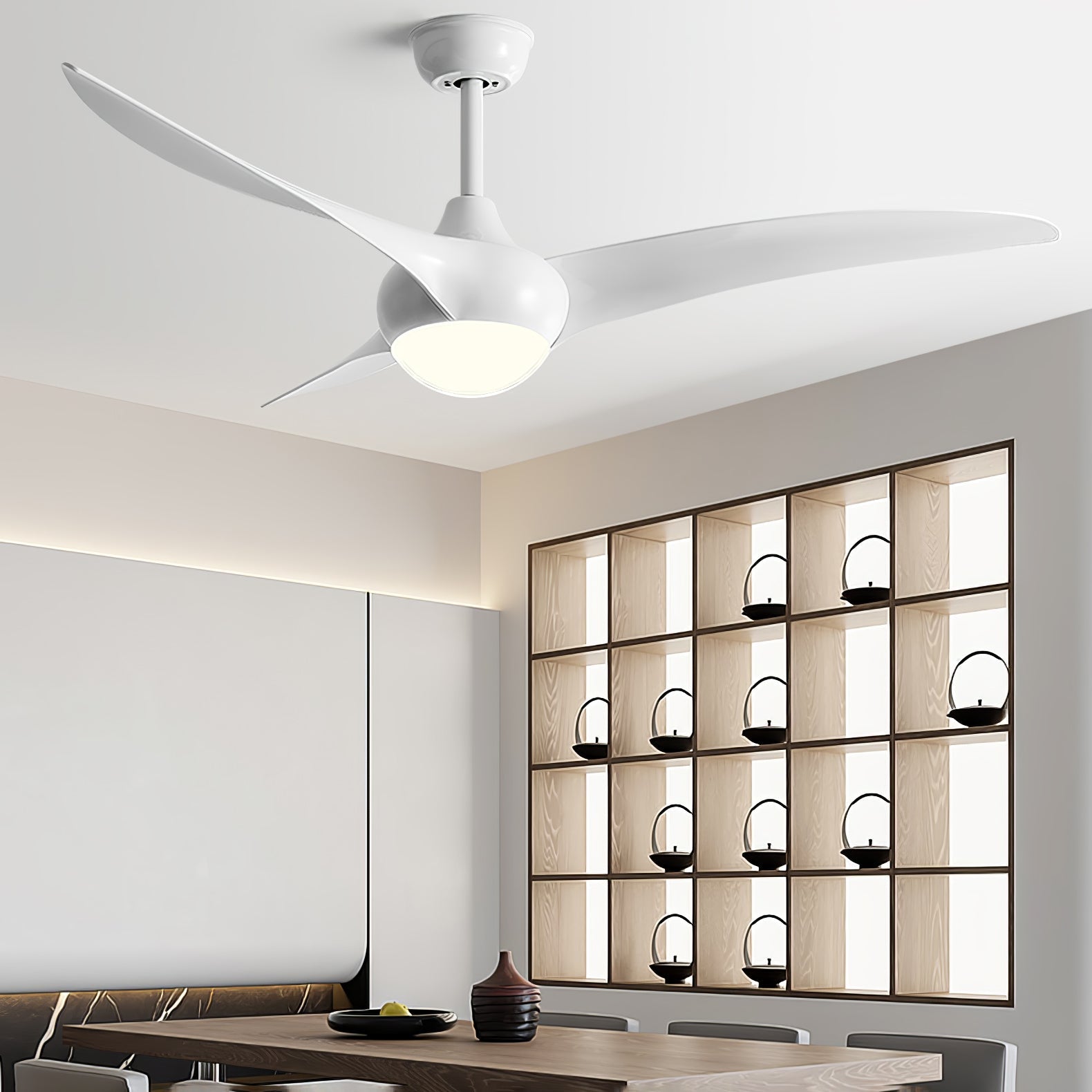 Modern Wooden Ceiling Fan with LED Light – Quiet & Stylish