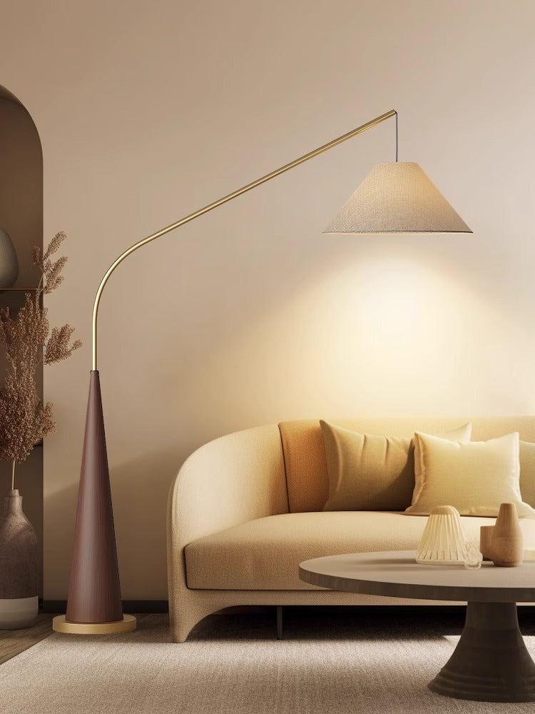 Modern Arc Floor Lamp with Linen Shade