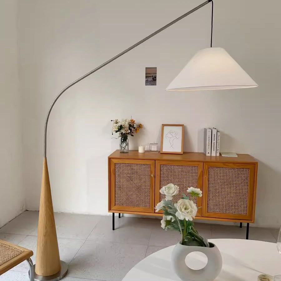 Modern Arc Floor Lamp with Linen Shade