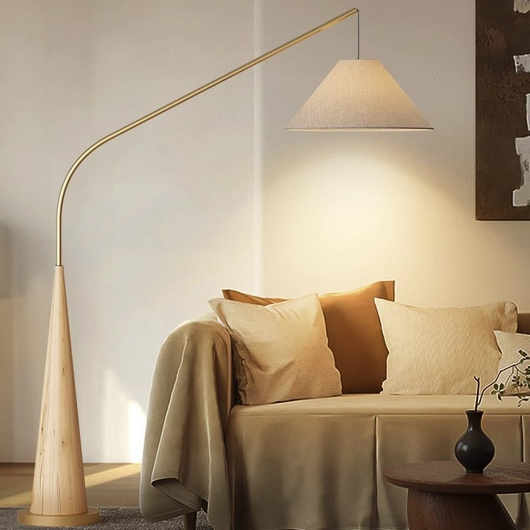 Modern Arc Floor Lamp with Linen Shade