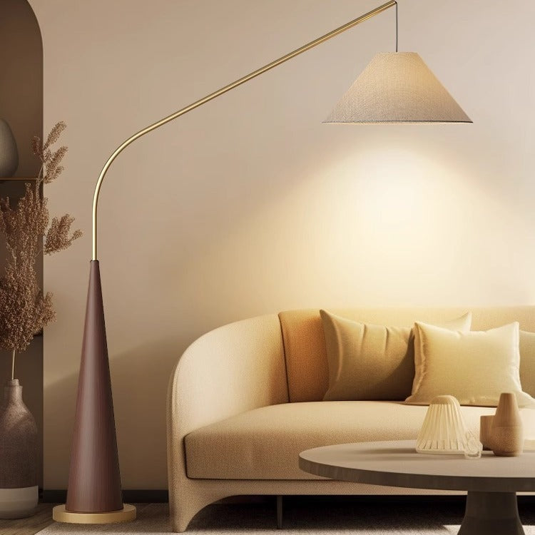 Modern Arc Floor Lamp with Linen Shade