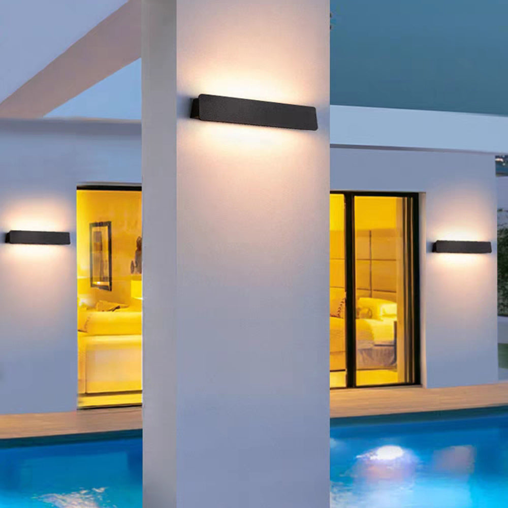 Modern LED Outdoor Wall Light – Black/White, Waterproof, Solar or Hardwired