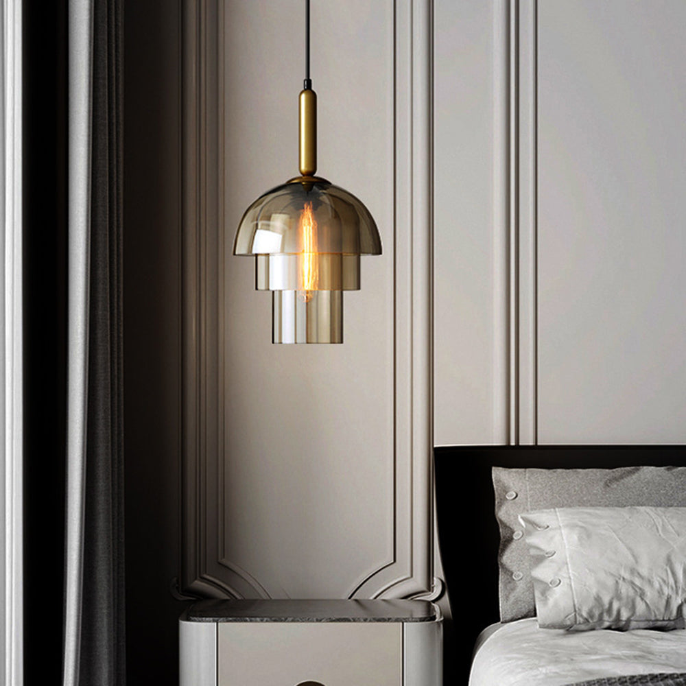 Modern Multi-Layer Dome Glass Pendant Light – Elegant Design