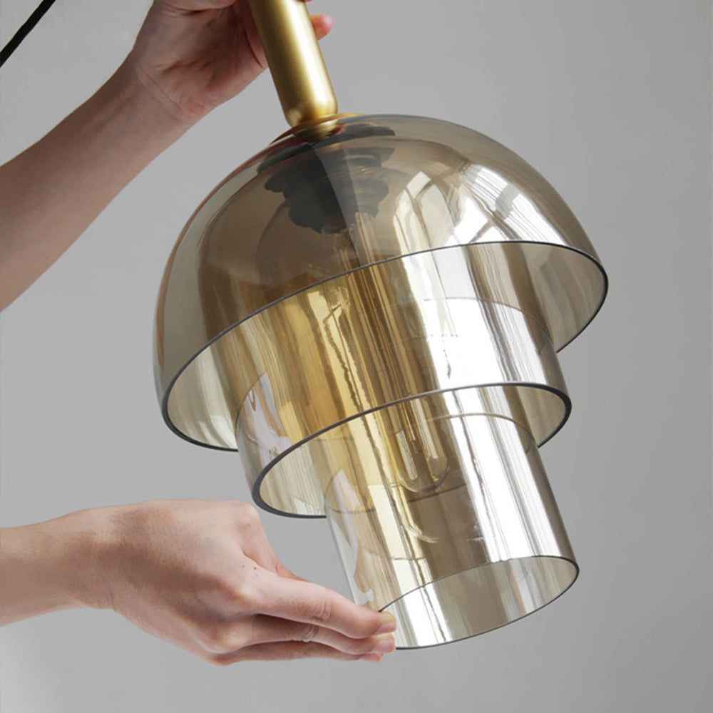 Modern Multi-Layer Dome Glass Pendant Light – Elegant Design