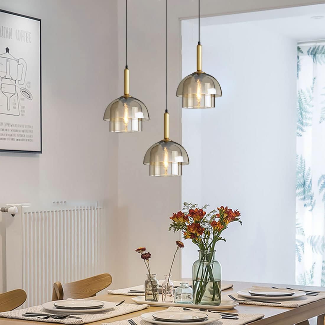 Modern Multi-Layer Dome Glass Pendant Light – Elegant Design
