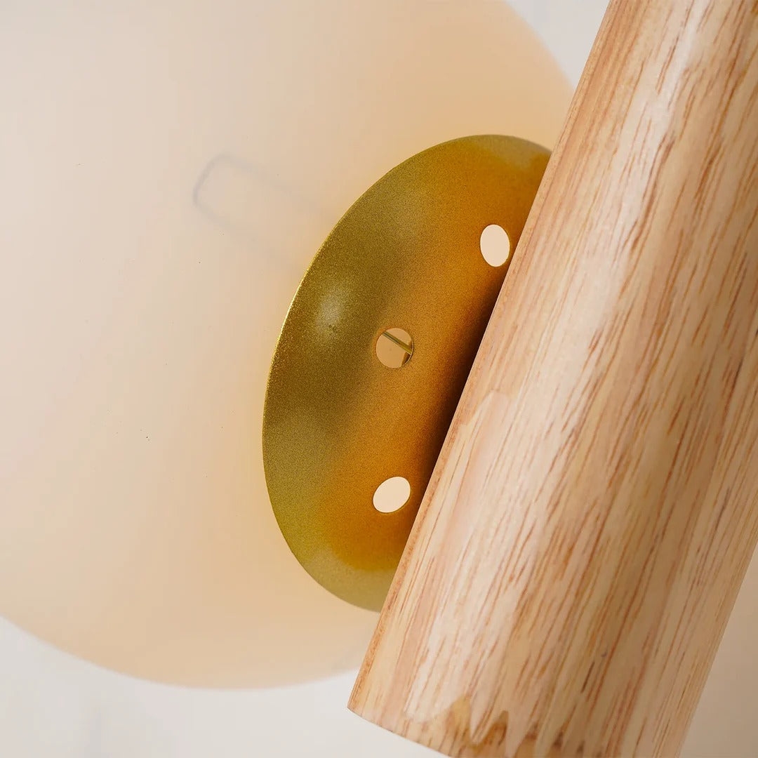 Modern Oak Double Ball Light