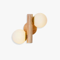 Modern Oak Double Ball Light