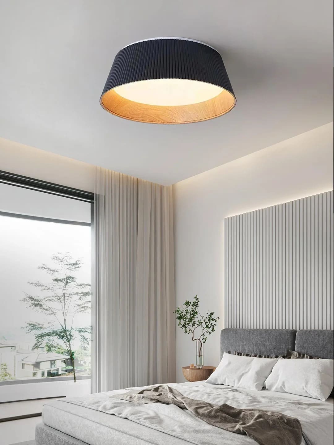 Modern Ribbed Ceiling Light Fixture