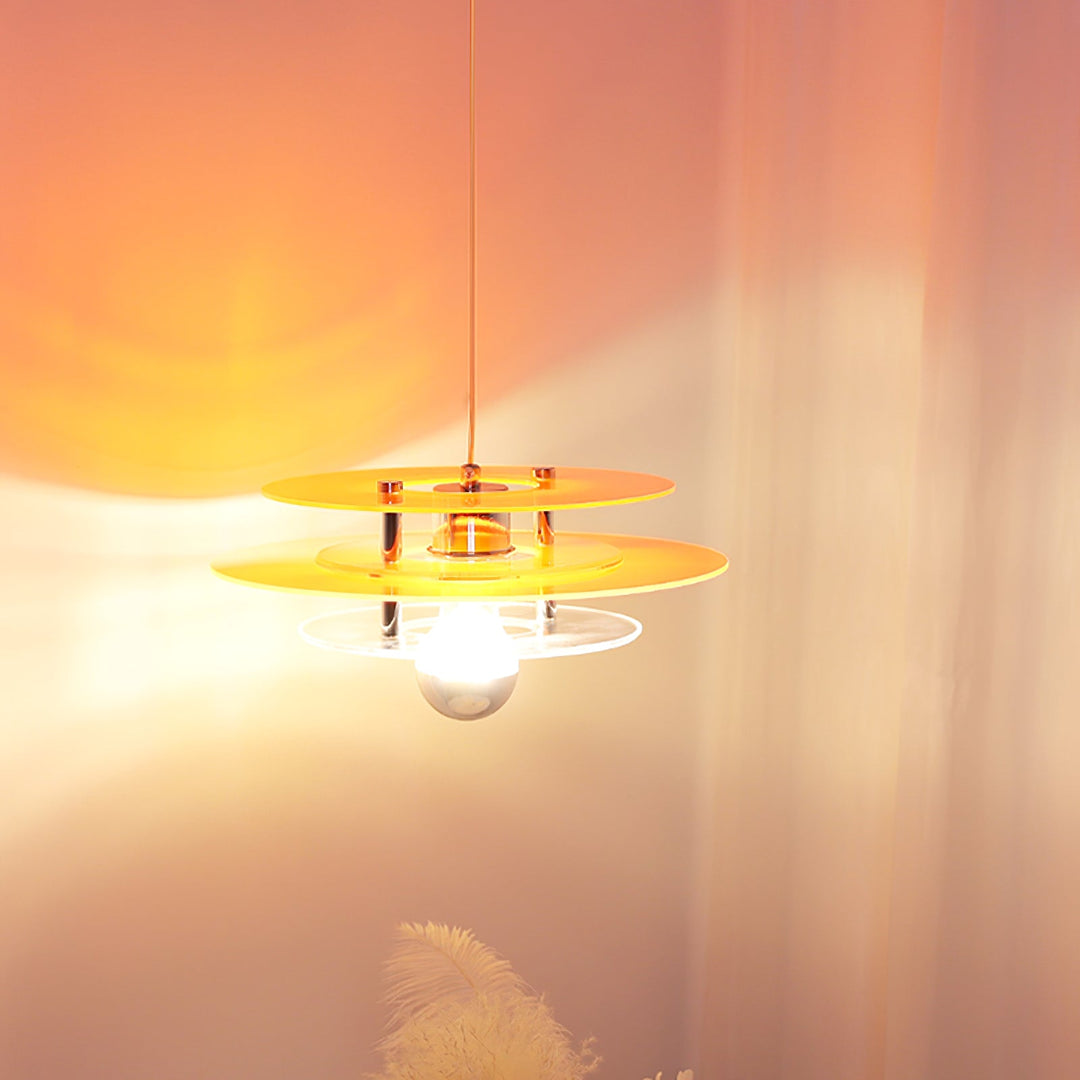 Modern UFO Pendant Light – Acrylic Discs