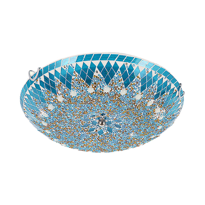 Mosaic Glass Ceiling Light – Vibrant Mediterranean Style