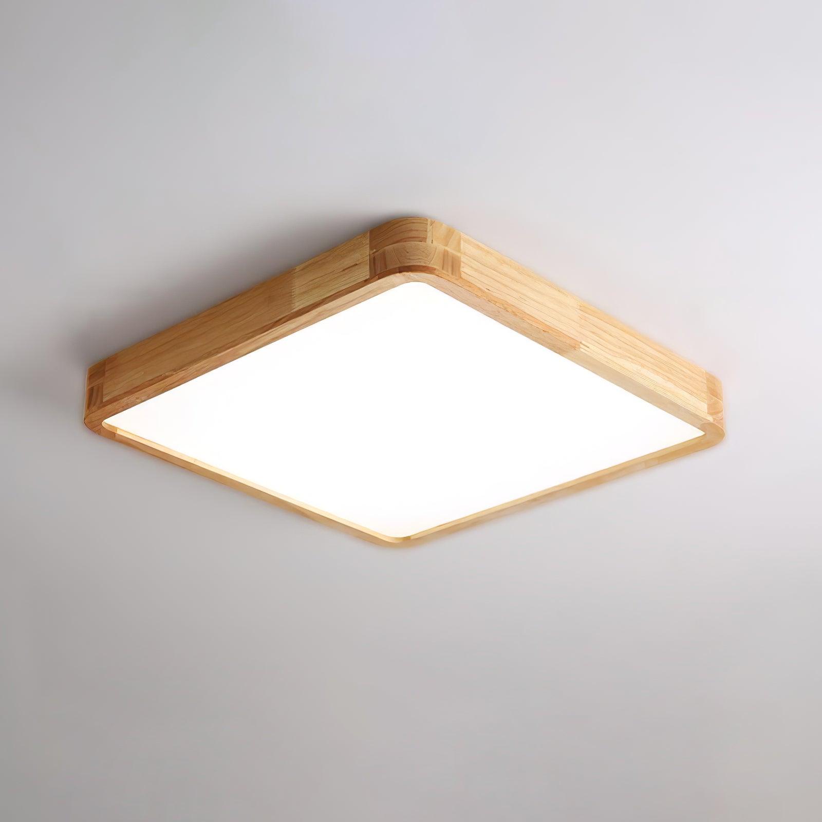 Natural Wood Ceiling Lamp – Stylish Geometric Shapes