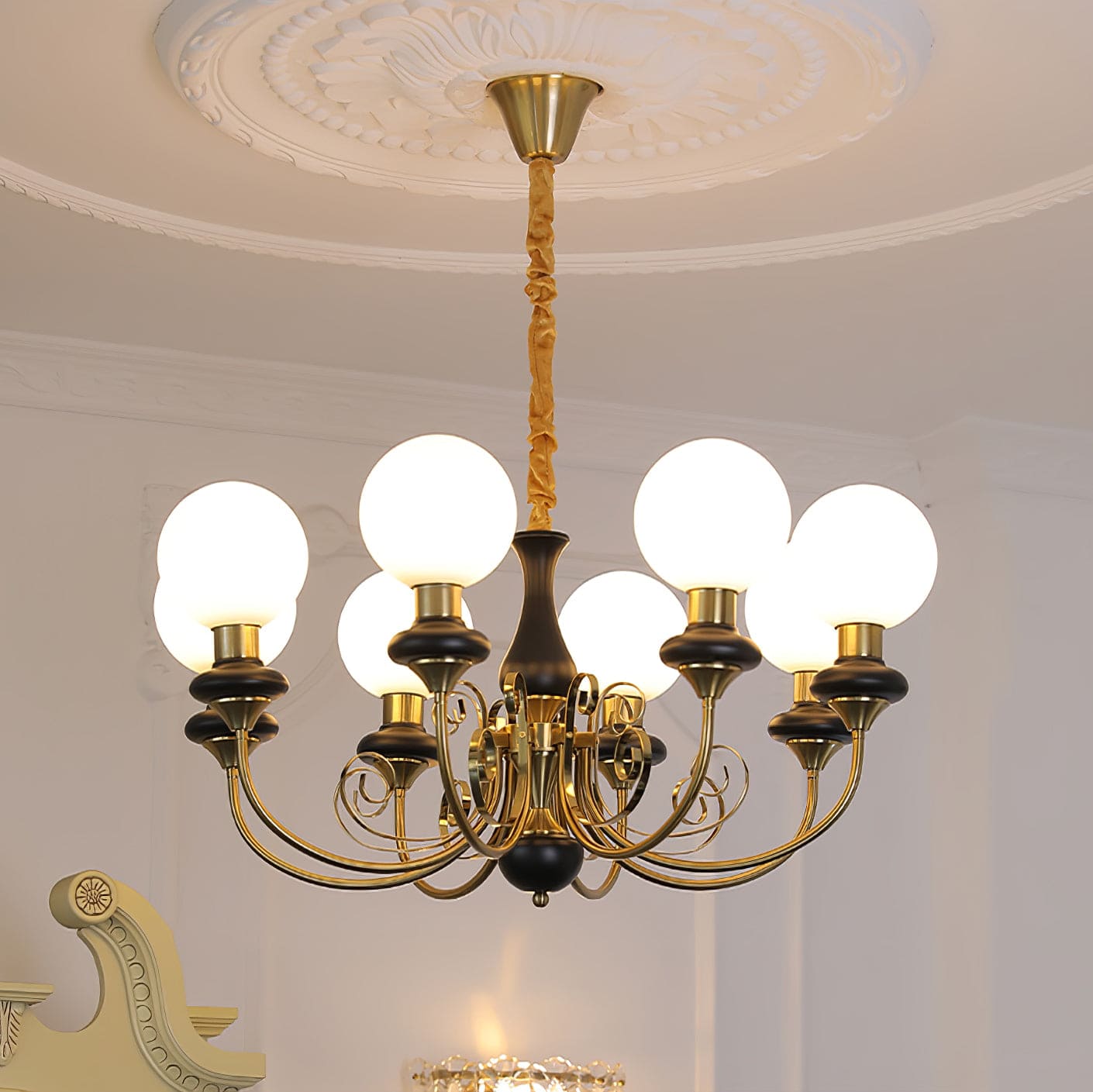 Onyx Glass Chandelier - Modern Elegance with Artful Accents