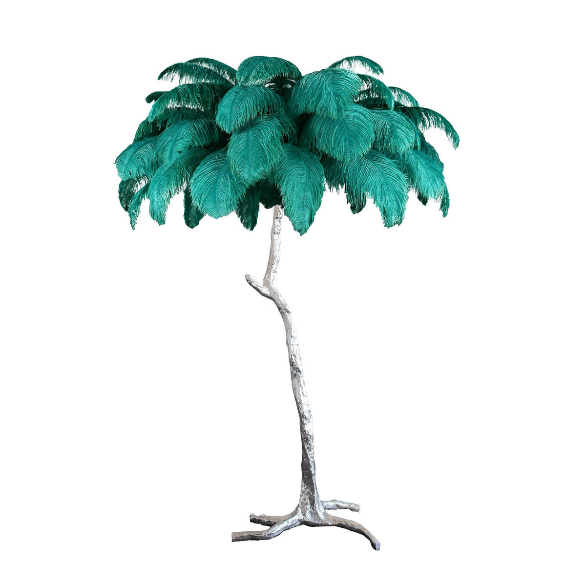 Ostrich Feather Floor Lamp – Tropical Glam Elegance