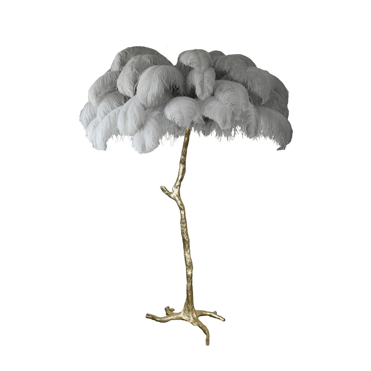 Ostrich Feather Floor Lamp – Tropical Glam Elegance