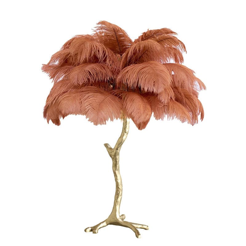 Ostrich Feather Table Lamp - Modern Art Deco Lighting