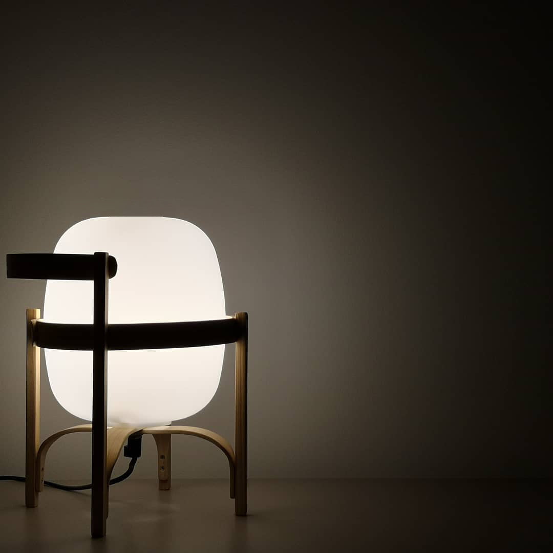 Portable Lantern Table Lamp – Mid-Century Modern Wood Design