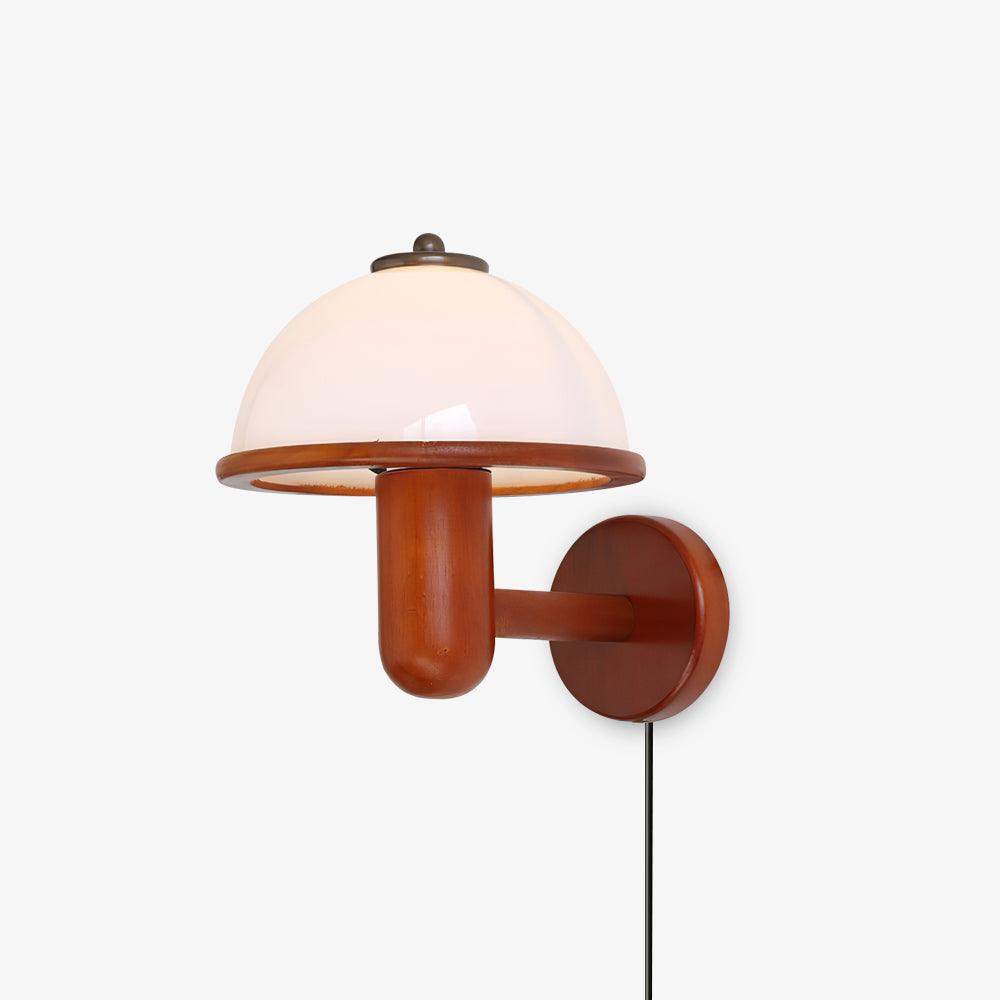 Retro Style Wall Lamp – Wooden Mushroom Design