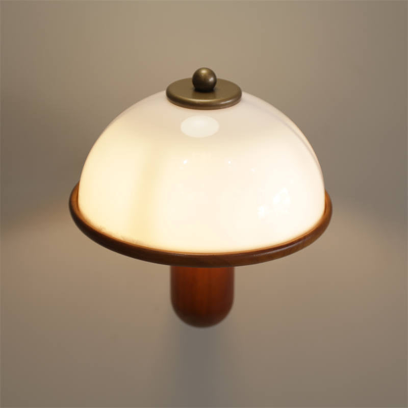 Retro Style Wall Lamp – Wooden Mushroom Design