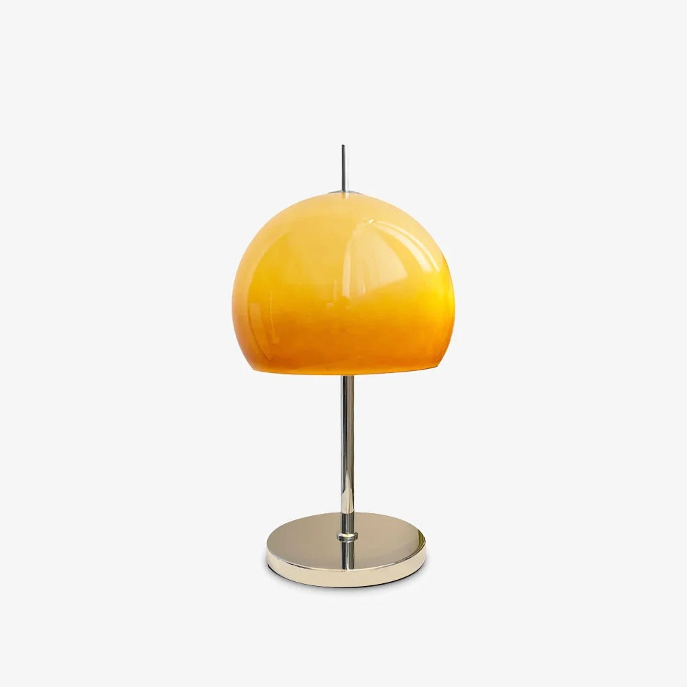 Retro Sunset Table Lamp – Chrome Base & Orange Dome