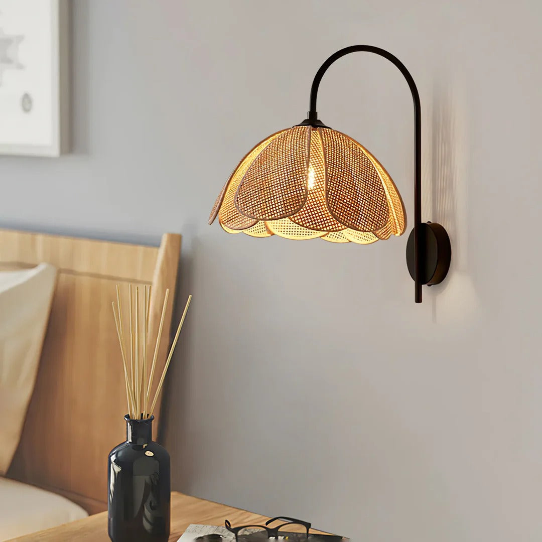 Retro Rattan Wall Sconce Lamp