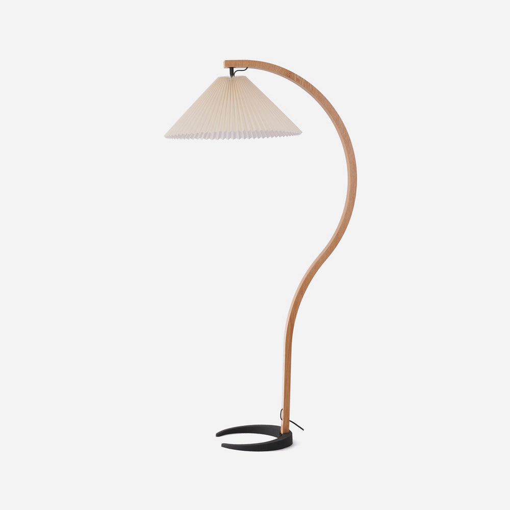 Scandinavian Floor Lamp – Adjustable Shade & Wood Design