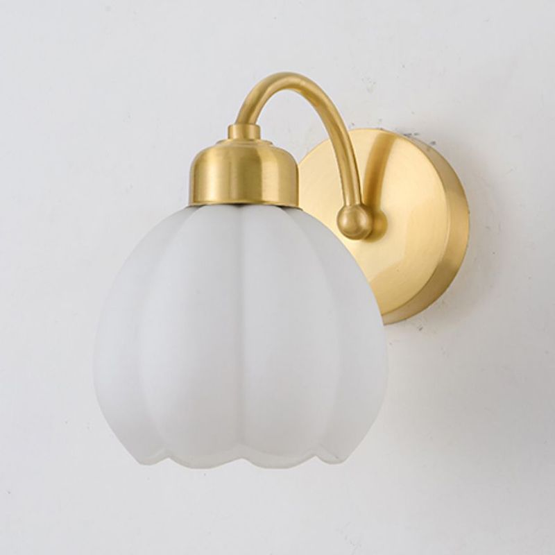 Scandinavian Floral Wall Light - Minimalist Metal and Glass