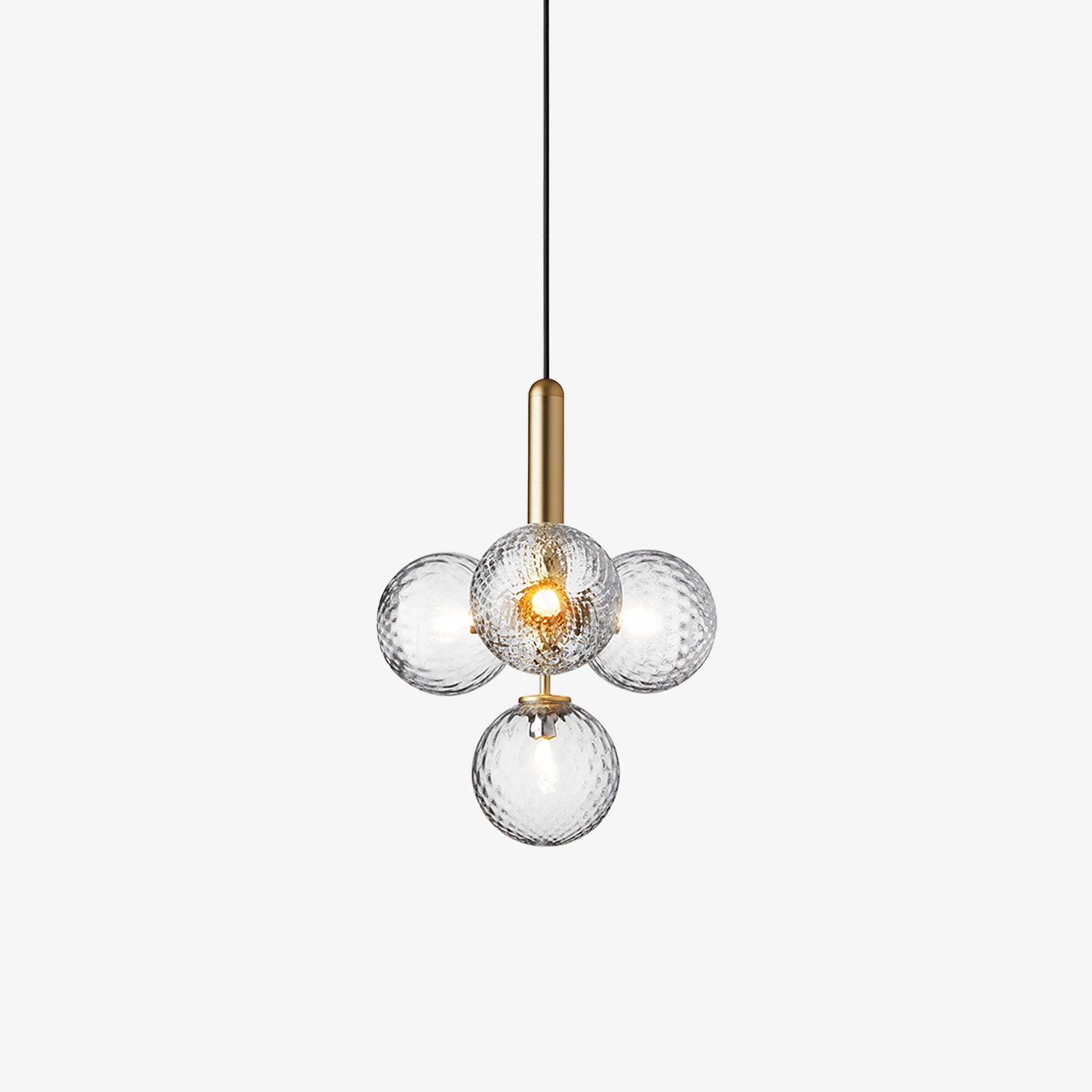 Scandinavian Pendant Lamp – Mouth-Blown Glass Spheres & Metal