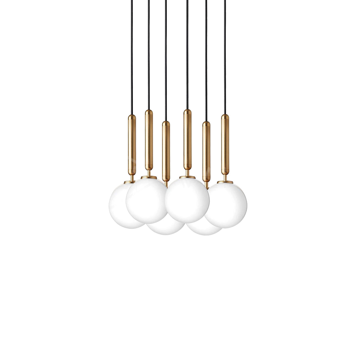 Scandinavian Pendant Lamp – Mouth-Blown Glass Spheres & Metal